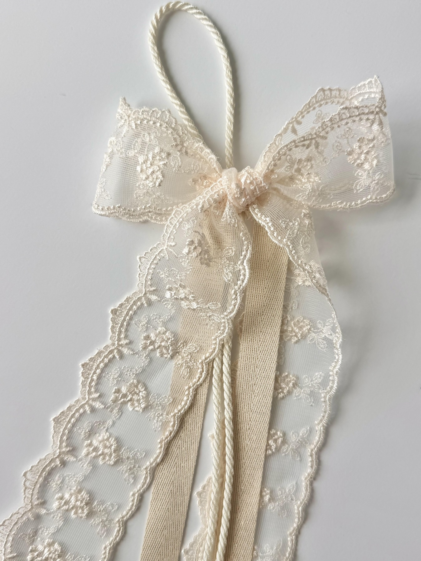 Wedding Belles Ribbon Journal with layered gold and cream ribbon