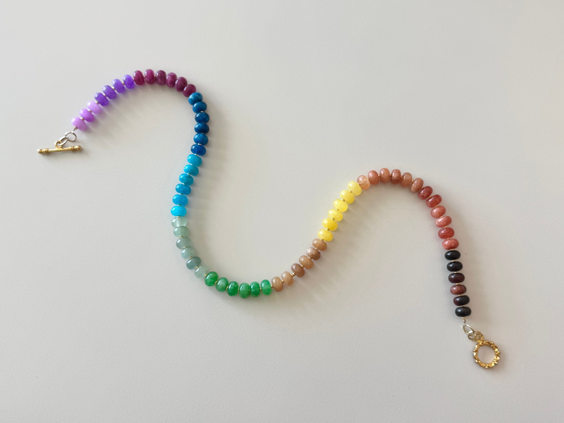 Hand-strung Storyline Necklace made with natural stones